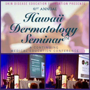 photos of Drs. Kaminer and Sikora at the Hawaii Dermatology Meeting