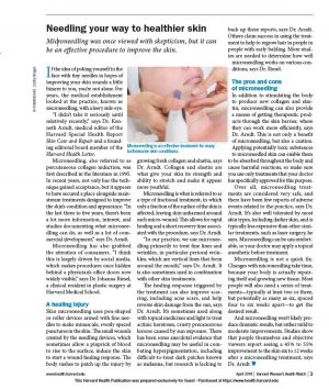 Photo of Harvard Women Health Watch's article on microneedling