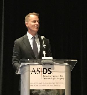 Dr. Rohrer giving a lecture on fillers at the ASDS 2019 resident cosmetic symposium