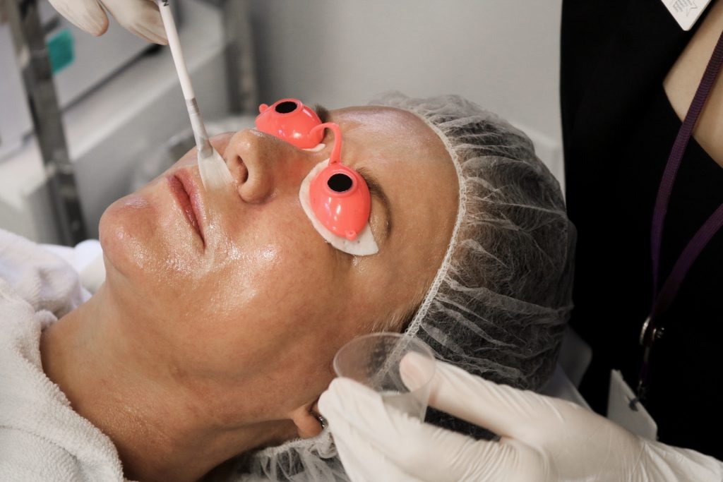 Patient having a Vitalize Peel at SkinCare Physicians' Advanced Dermatology Spa™
