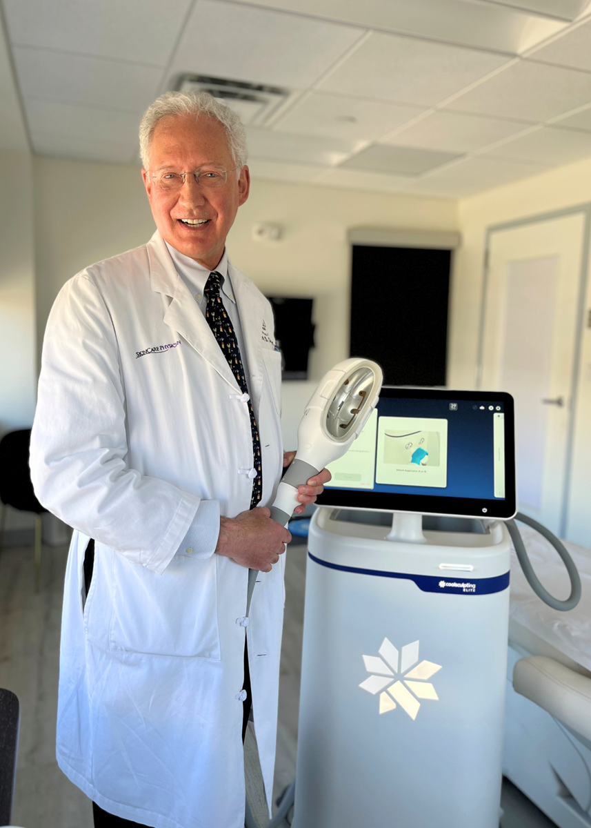 Dr Dover with the CoolSculpting Elite device
