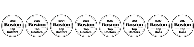 Boston Magazine Top Doctors 2026-2019 badges
