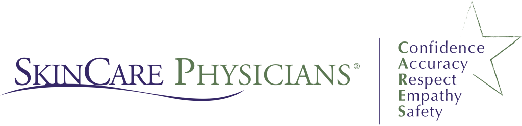 SkinCare Physicians CARES logo: Confidence-Accuracy-Respect-Empathy-Safety