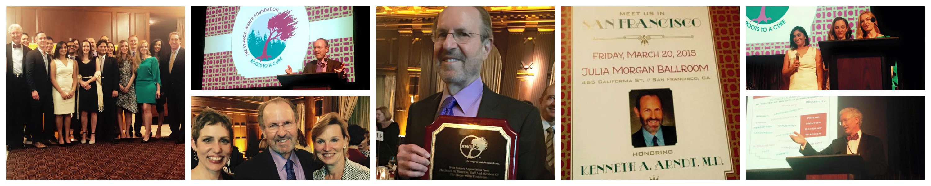 Dr. Arndt is honored at the Sturge Weber Foundation Gala