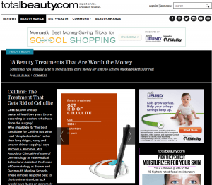 TotalBeauty.com article on Cellfina