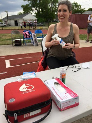 Dr. Robin Travers first aid volunteer
